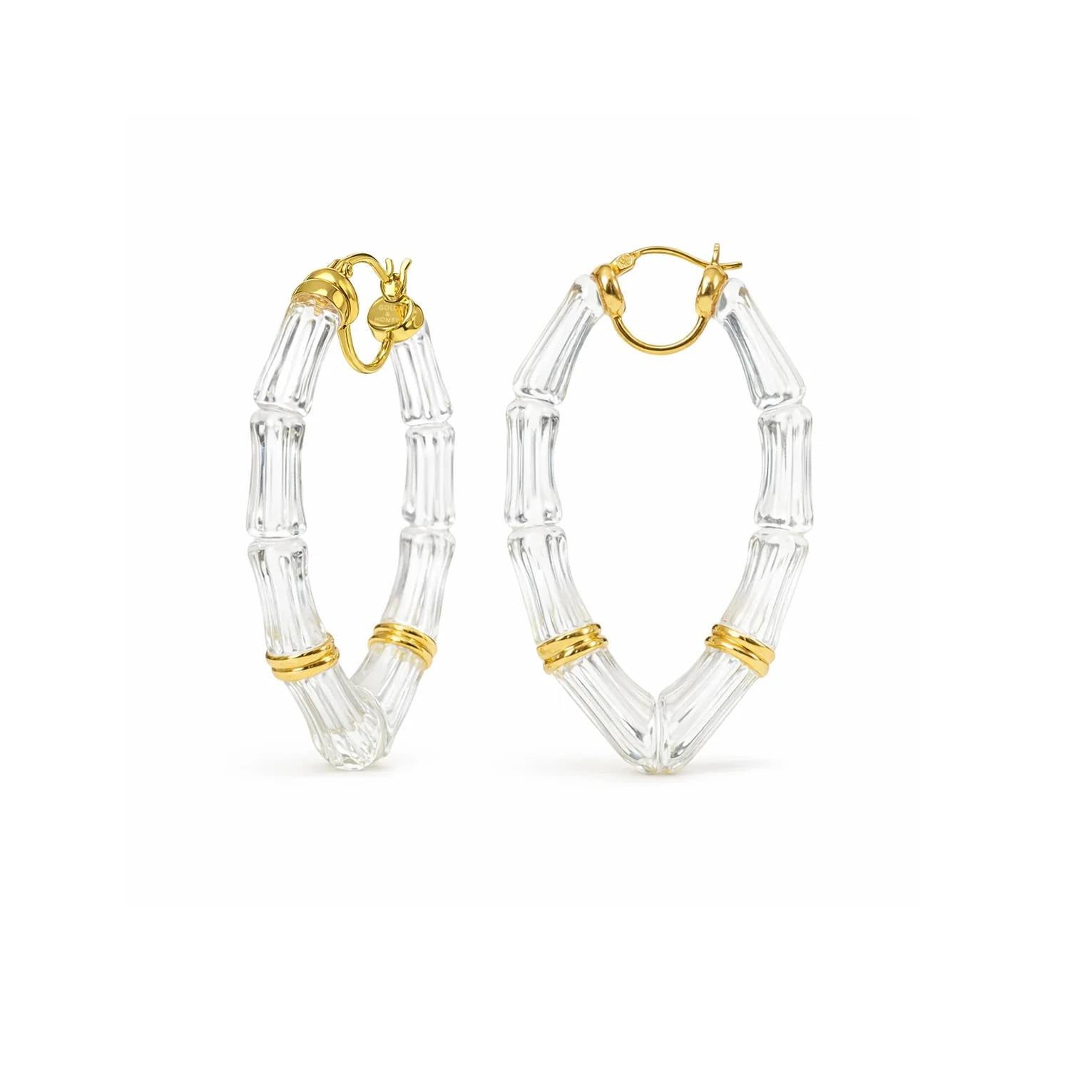 Gold & Honey - Women's Vivienne Bamboo Lucite Hoop Earrings