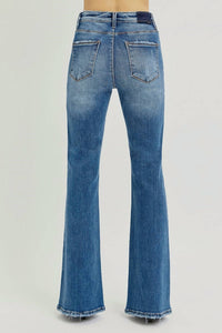 Risen - Tummy Control High Rise Flare Step Hem Jeans
