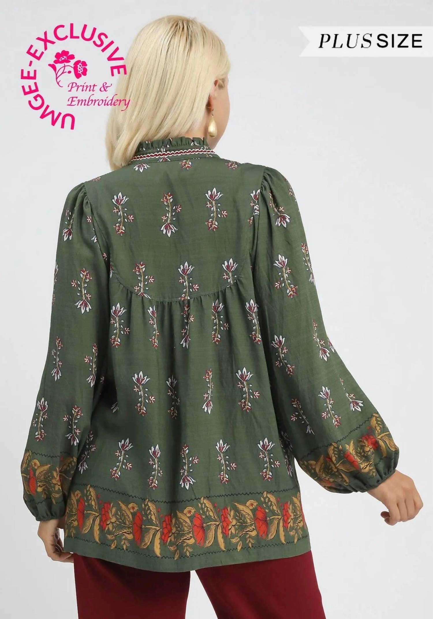 Umgee - Bloom & Wander Peasant Blouse - Plus