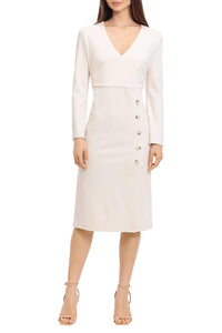 Maggy London - Long Sleeve Button Detail Dress