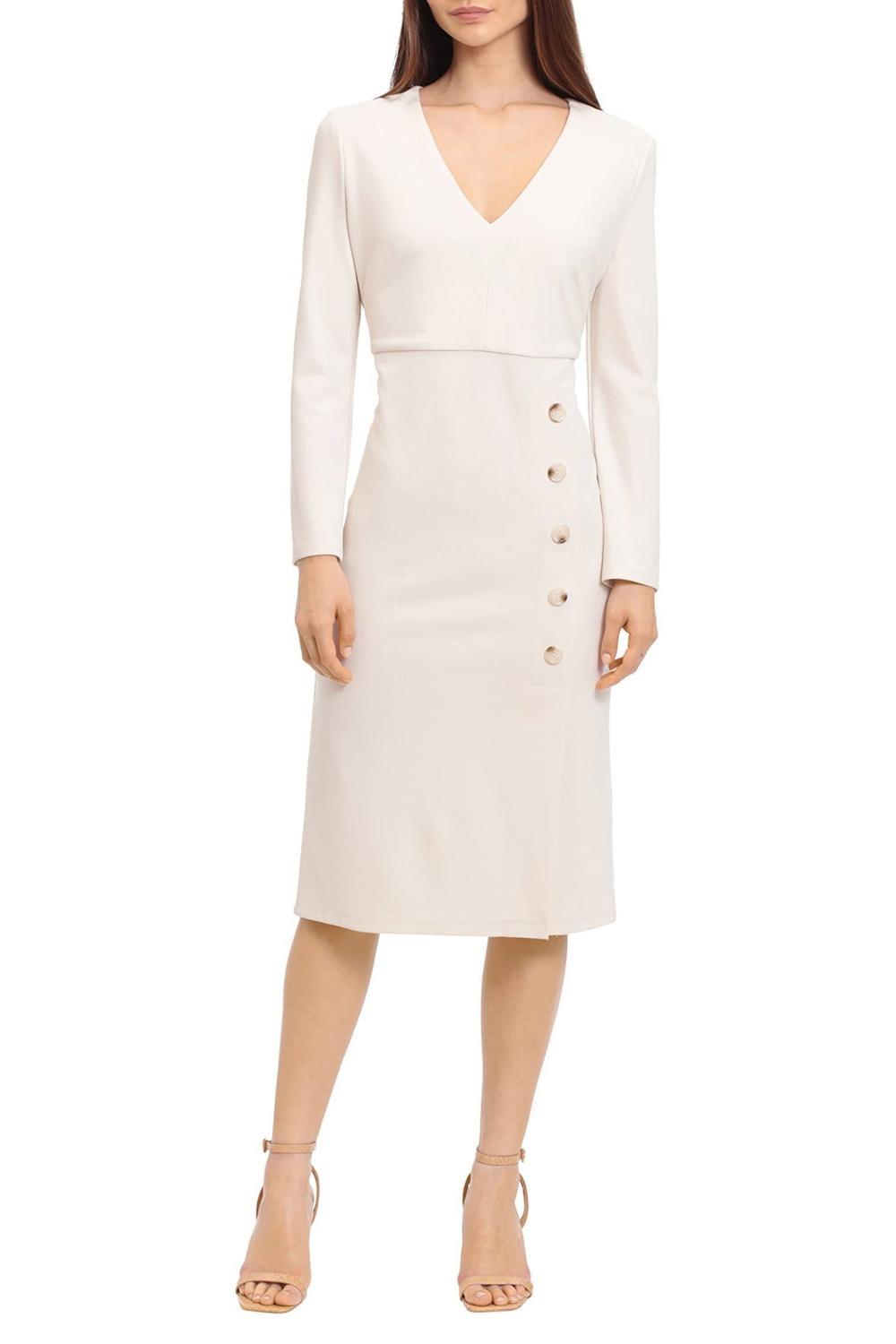 Maggy London - Long Sleeve Button Detail Dress