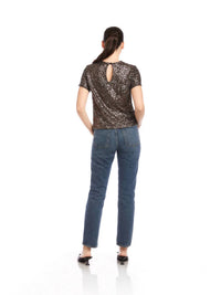 Fifteen Twenty - Stacey Sequin Short Sleeve Top