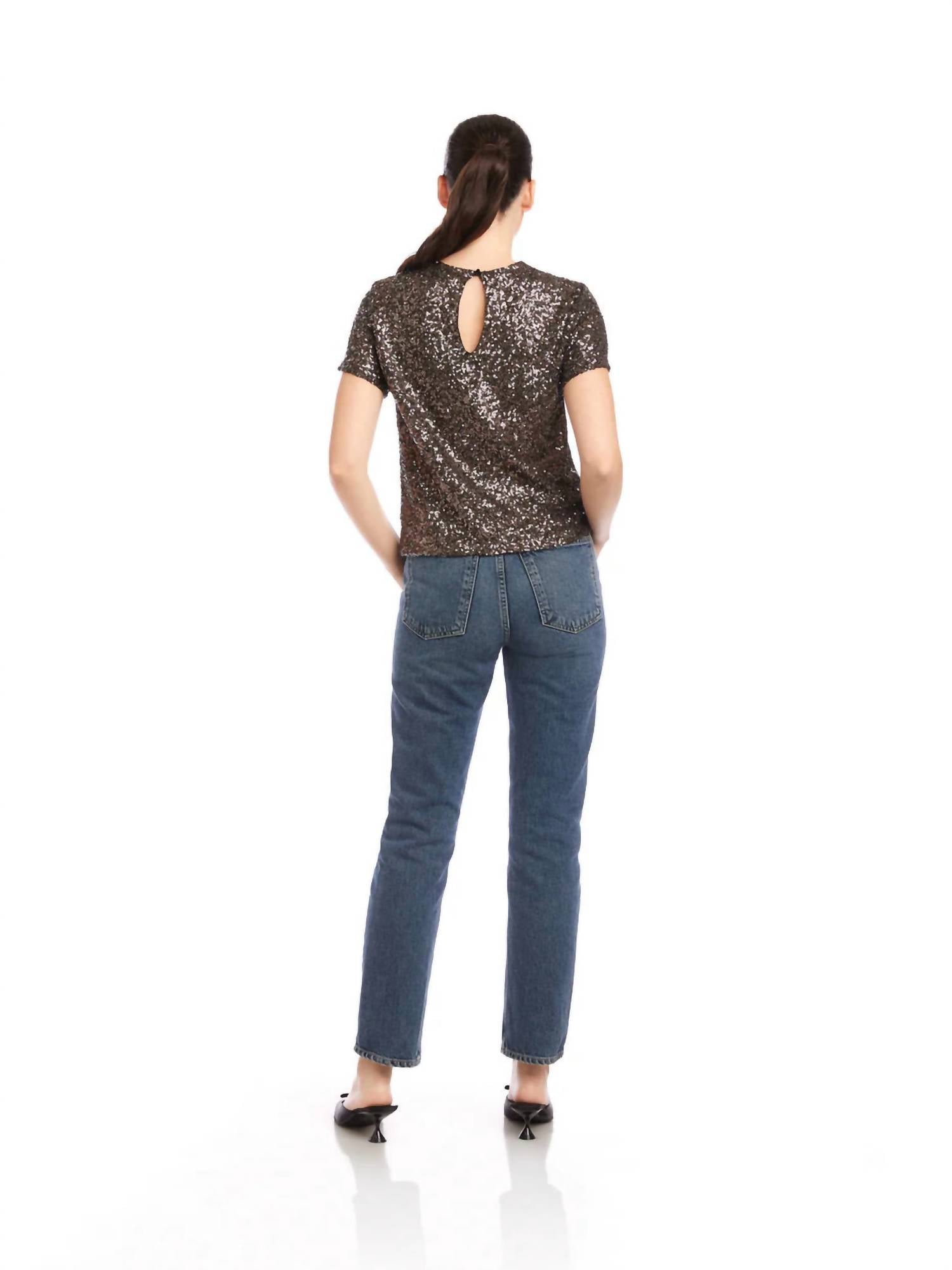 Fifteen Twenty - Stacey Sequin Short Sleeve Top