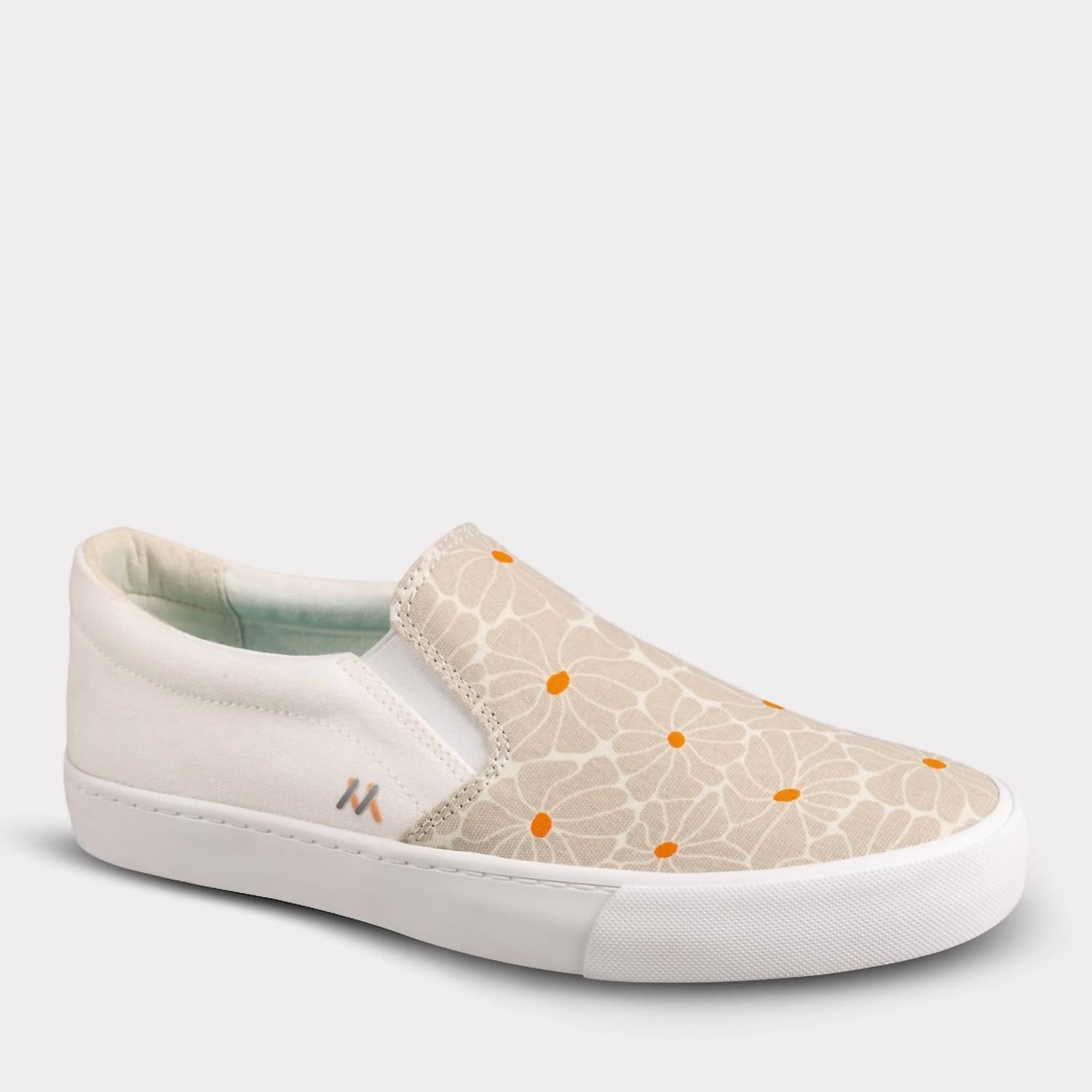 Mykos Women's Piper Slip-on Shoe in cream grey - women's sneaker - detail view