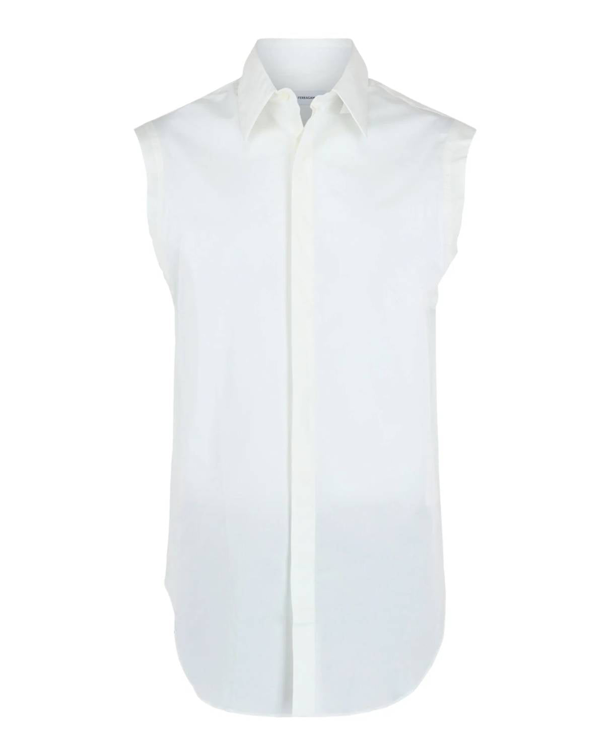 Salvatore Ferragamo - Men's Raw Cut Sleeveless Tuxedo Shirt
