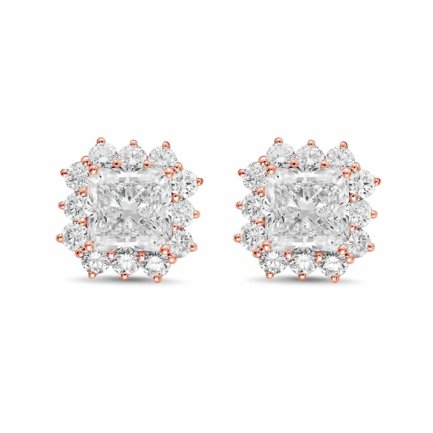Diana M Jewels - Women's Radiant Lab-Grown Diamond Stud Earrings (4.00 Ct TCW) - Signature Plus