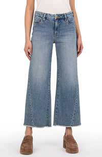 KUT FROM THE KLOTH Meg Frayed High Waist Ankle Wide Leg Jeans in defiant - women's jeans
