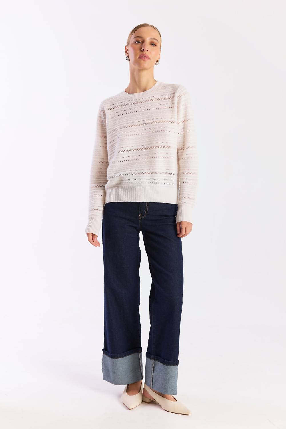 Brodie Cashmere - Textured Taylor Crew Top