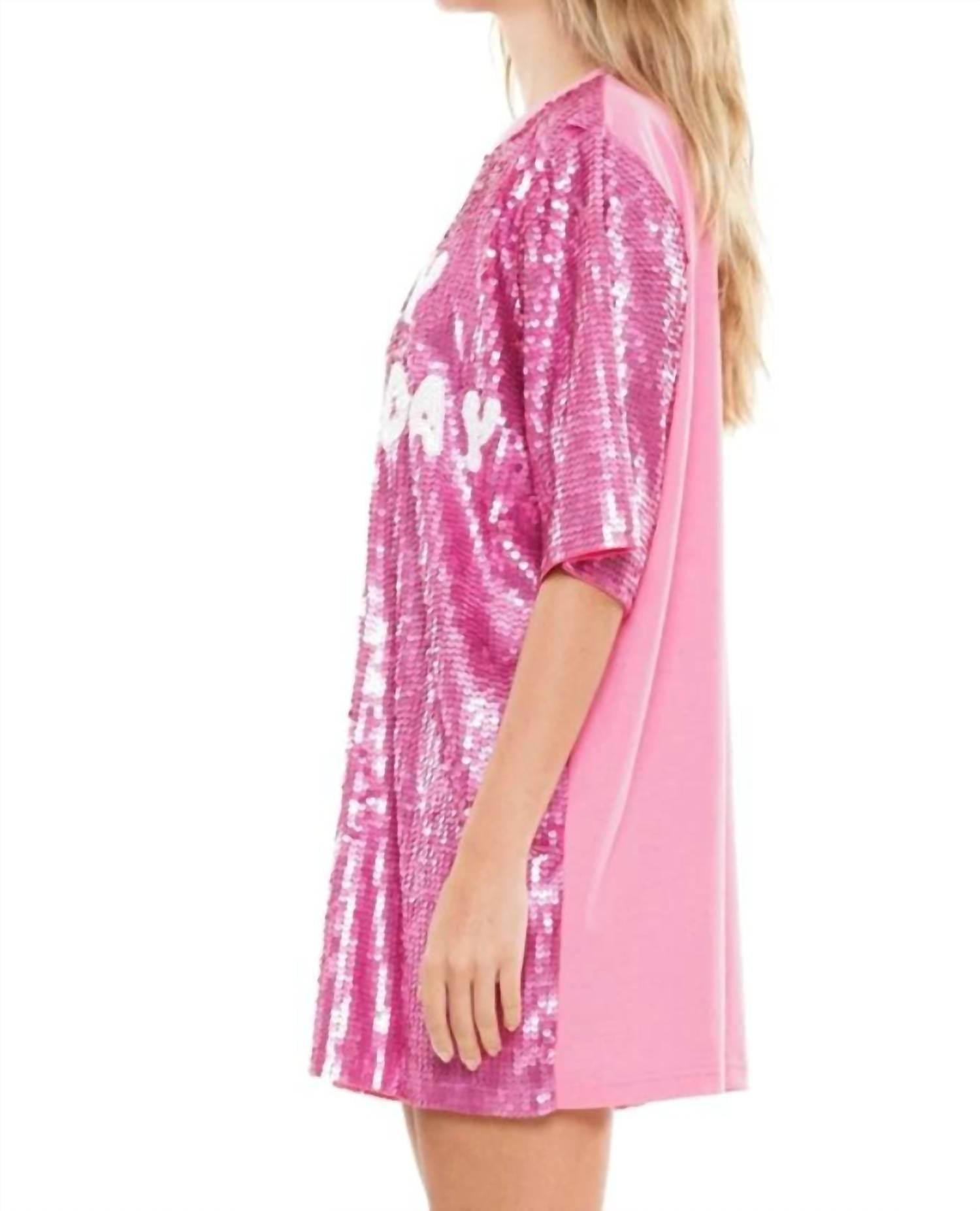 Why Dress - It's My Birthday Block Letter Sequin Dress