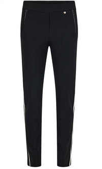 ROBELL Rita Side Stripe Trouser Pant in black - women's pants - alternate view
