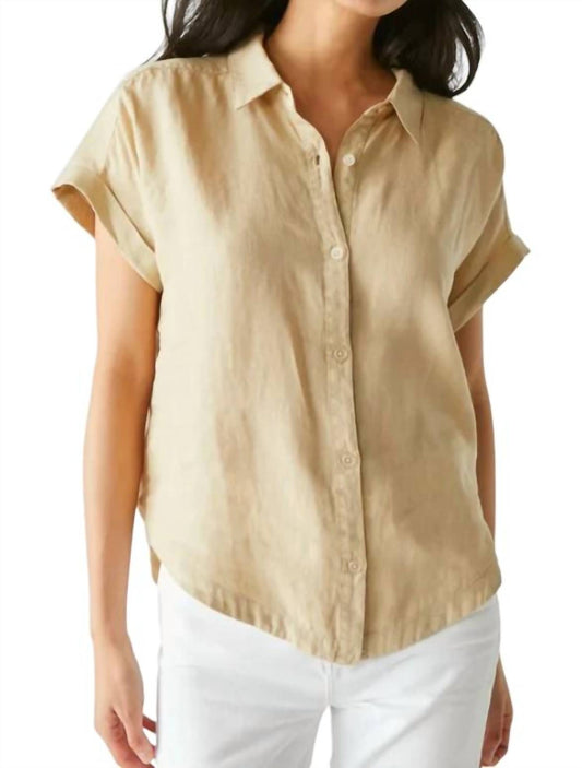 Michael Stars - CHARLIE LINEN SHORT SLEEVE BUTTON DOWN SHIRT