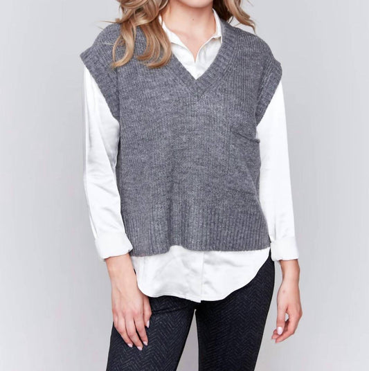 Charlie B - Plushy v-Neck Sweater Vest