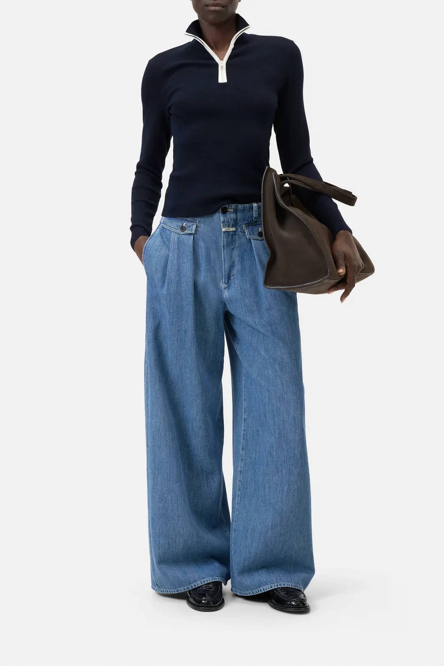 Closed - Half Zip Fine-knit Top