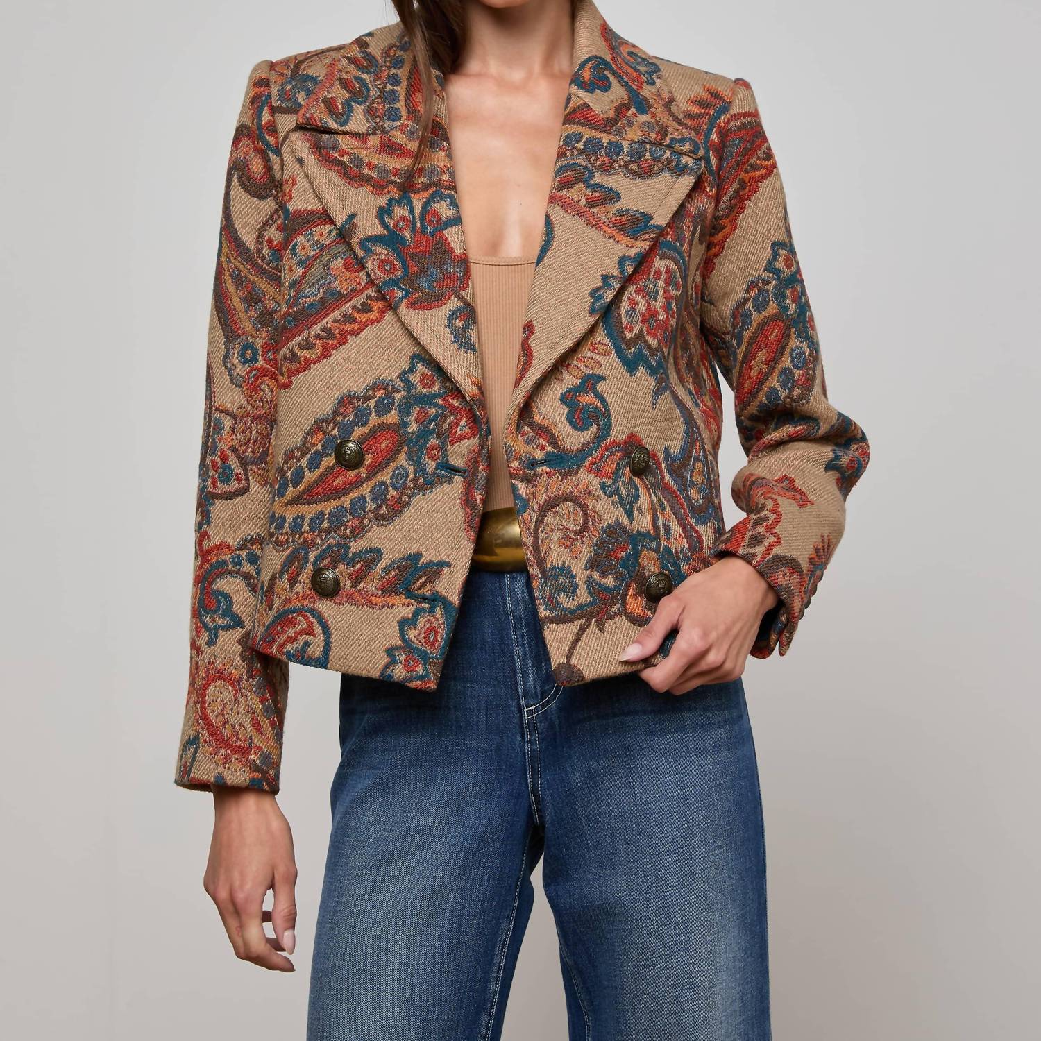 L'Agence - Kelsey Cropped Peacoat