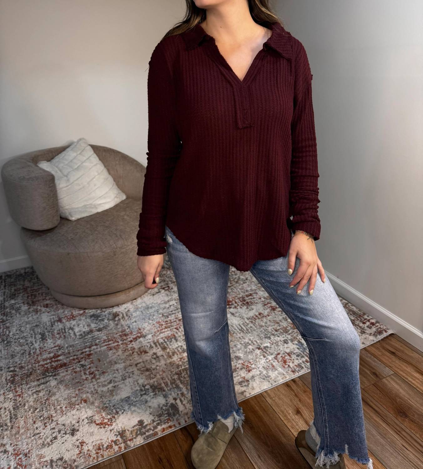 Bluivy - Archer Brushed Waffle Henley Top