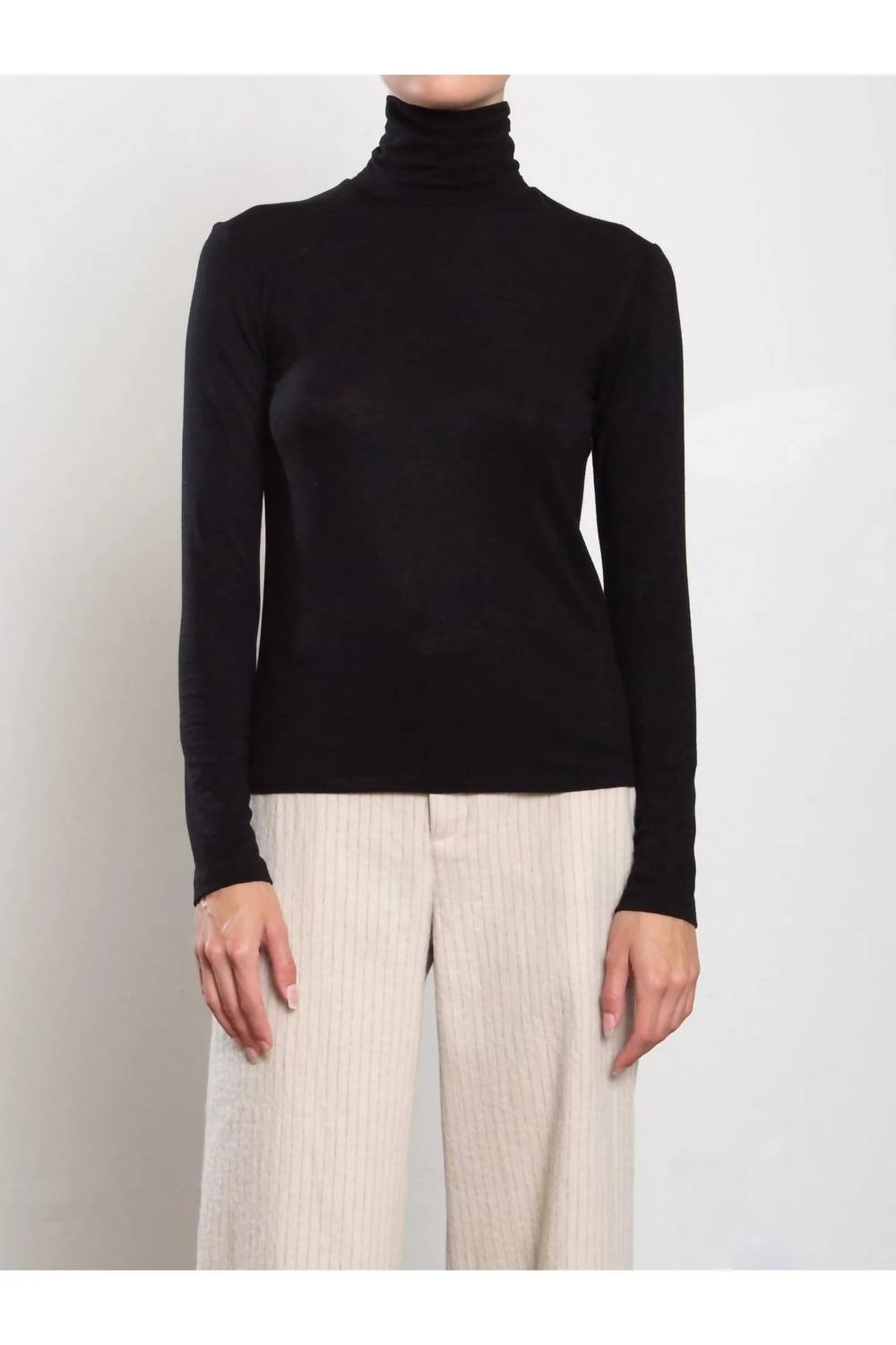 Pharaoh Shiloh Turtleneck Top in black - women's long sleeve top