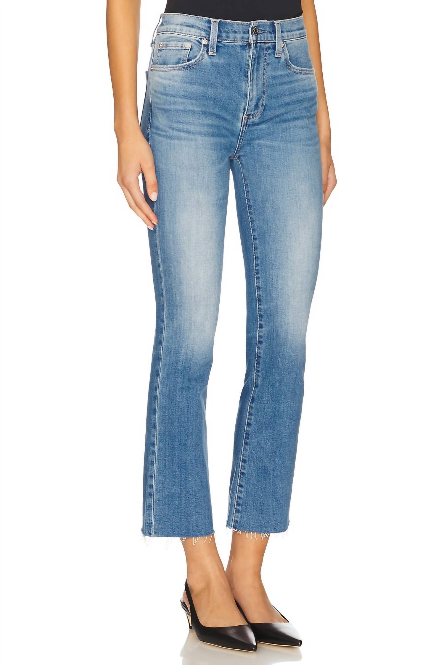 PISTOLA Lennon High Rise Crop Boot Jeans in ami 4 - women's jeans - detail view