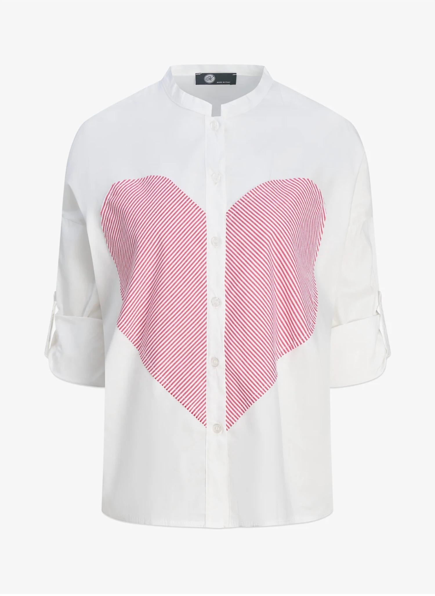 M Made In Italy - Women's Heart Stripe Blouse