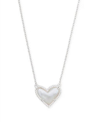 Kendra Scott Women's Ari Heart Pendant Necklace in ivory mother of pearl - women's jewelry