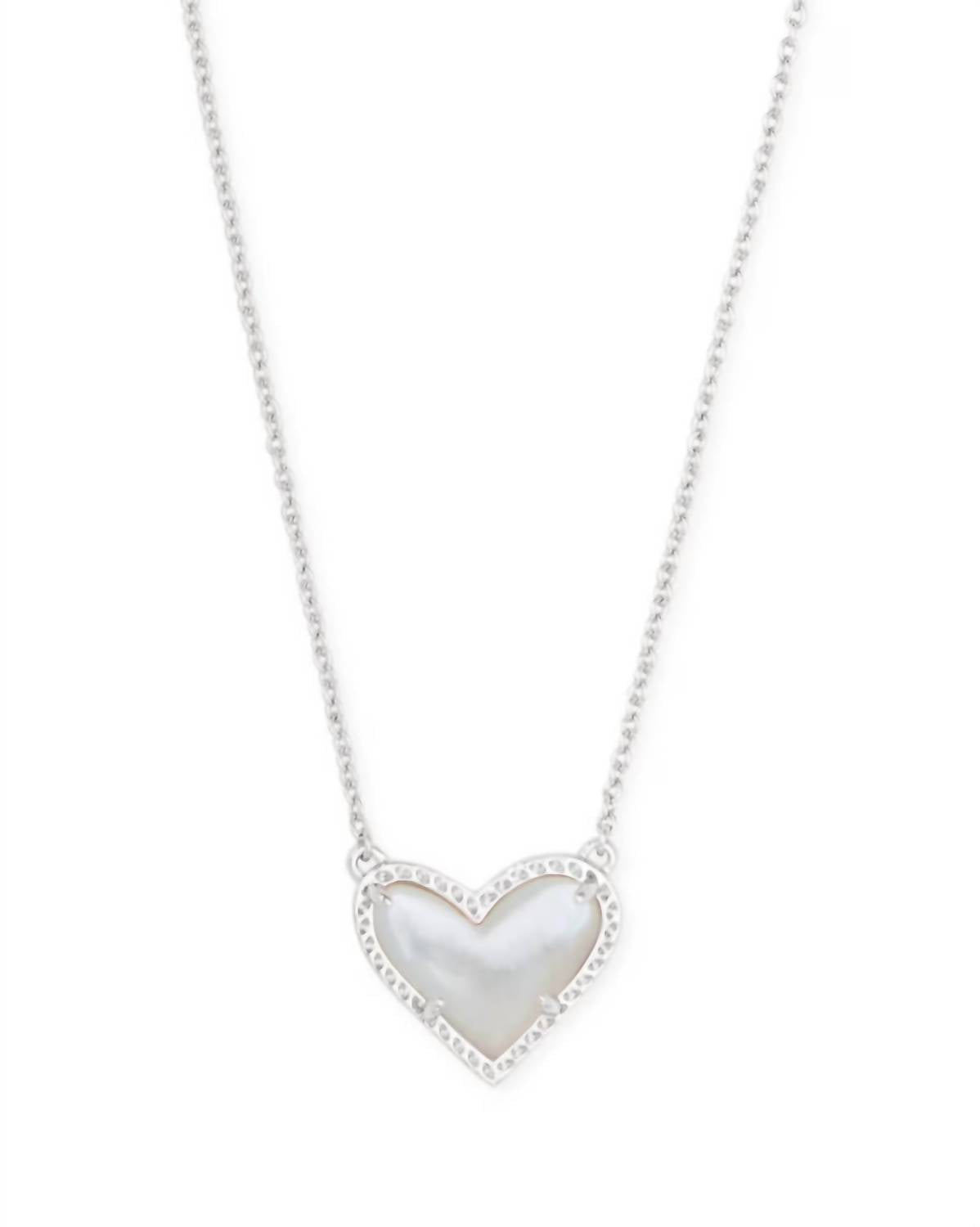 Kendra Scott Women's Ari Heart Pendant Necklace in ivory mother of pearl - women's jewelry