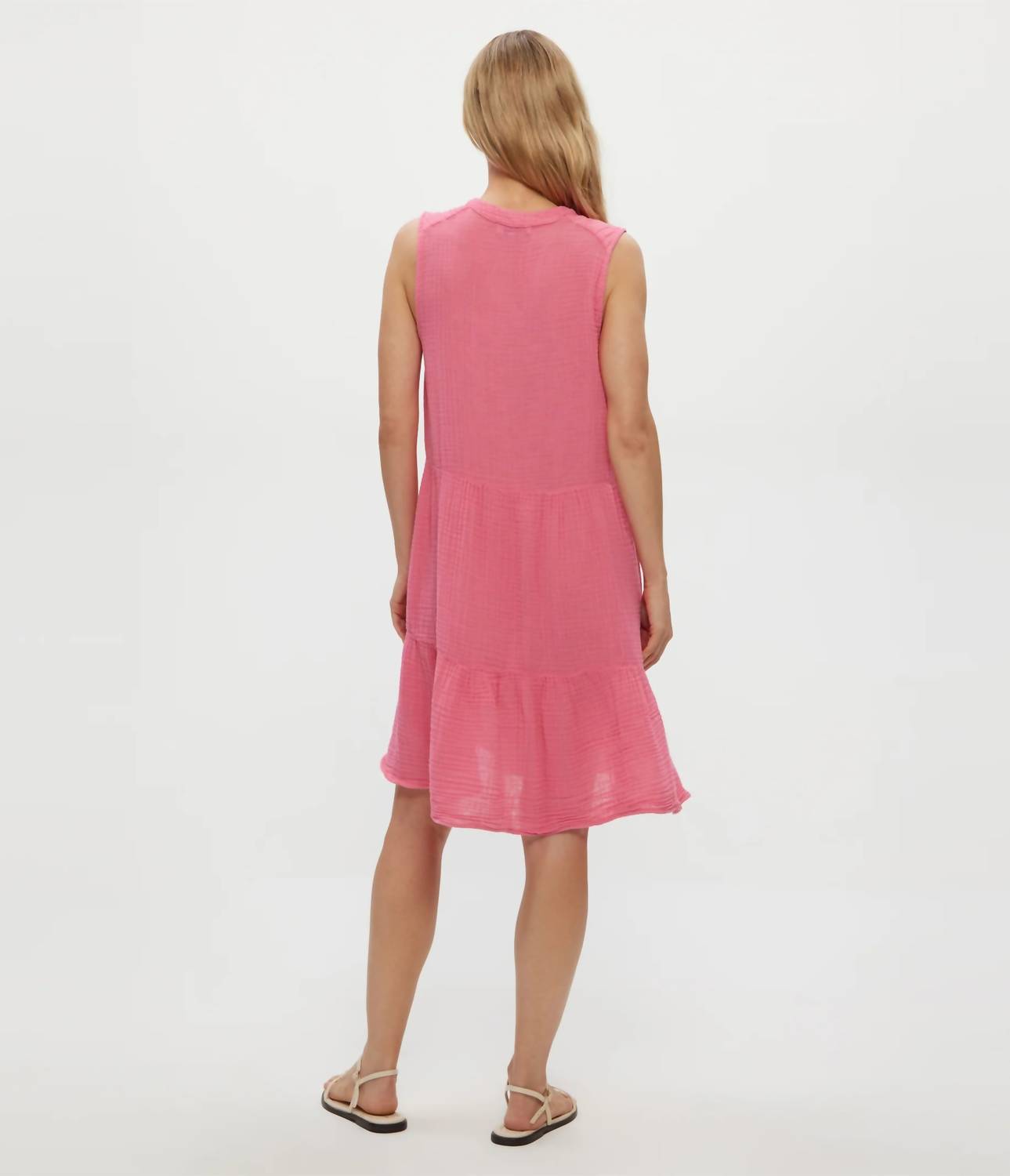 Michael Stars Daisy Gauze Midi Dress in drangonfruit - women's dress - alternate view