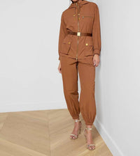 L'Agence Mariko Jogger in bone brown - women's pants - view 4