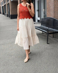 Dex Clothing - Crochet Tiered Midi Skirt