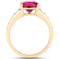 Diana M Jewels - Women's Cushion Natural Rubellite Fashion Ring (2.70 Ct) - Signature