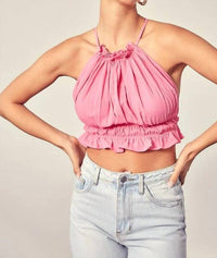 Idem Ditto - Ruched Halter Neck Summer Top