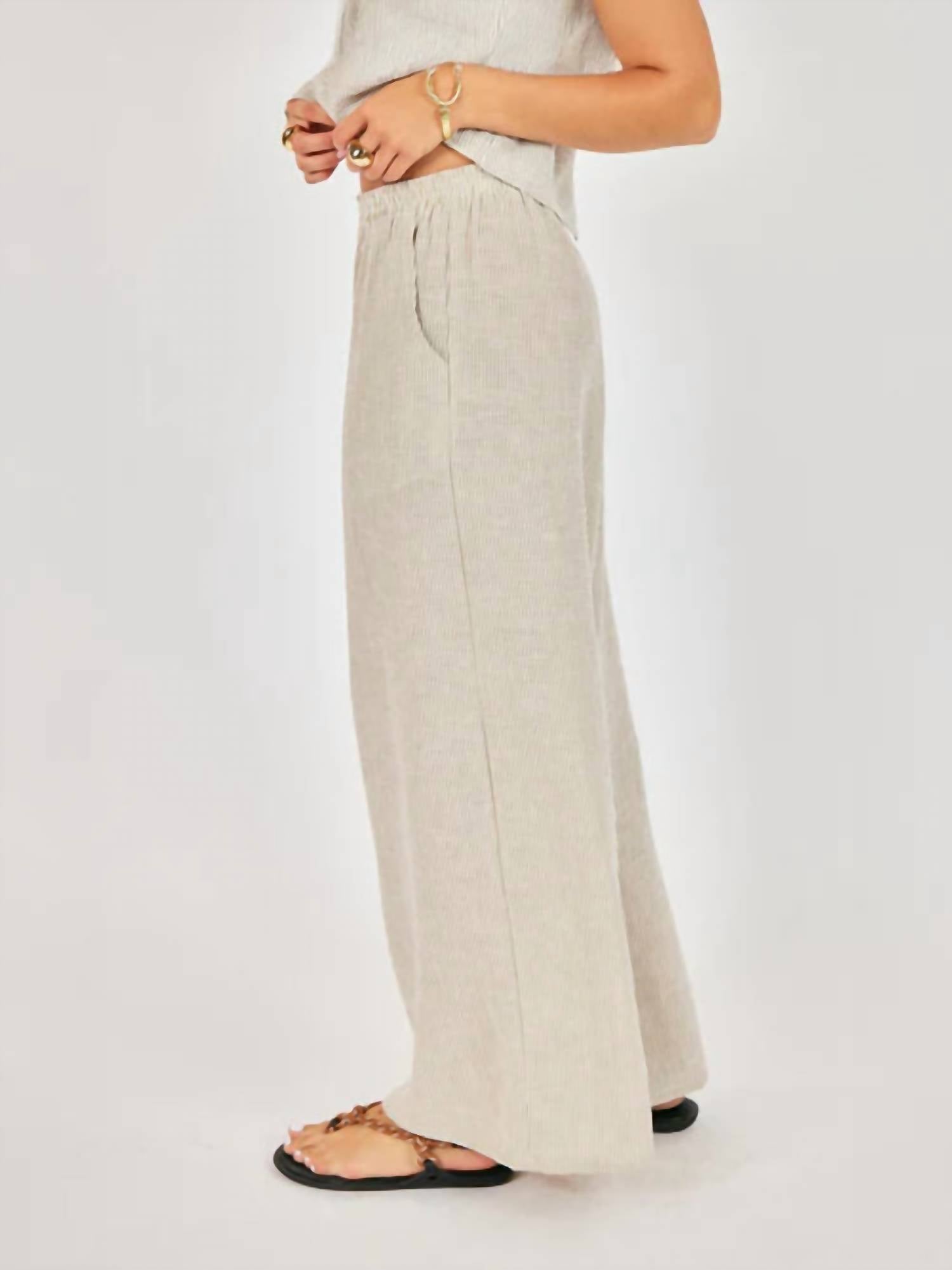 Sadie & Sage Garden Sun Pants in taupe - women's pants - alternate view