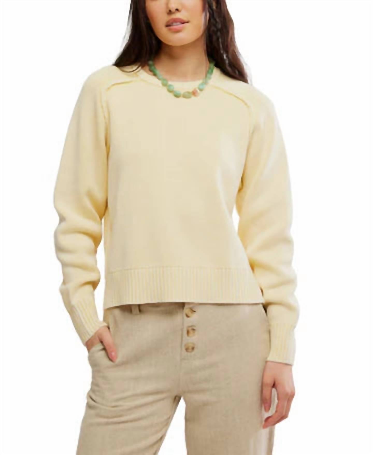 Free People Spring Street Pullover Sweater in banana cream - women's sweater
