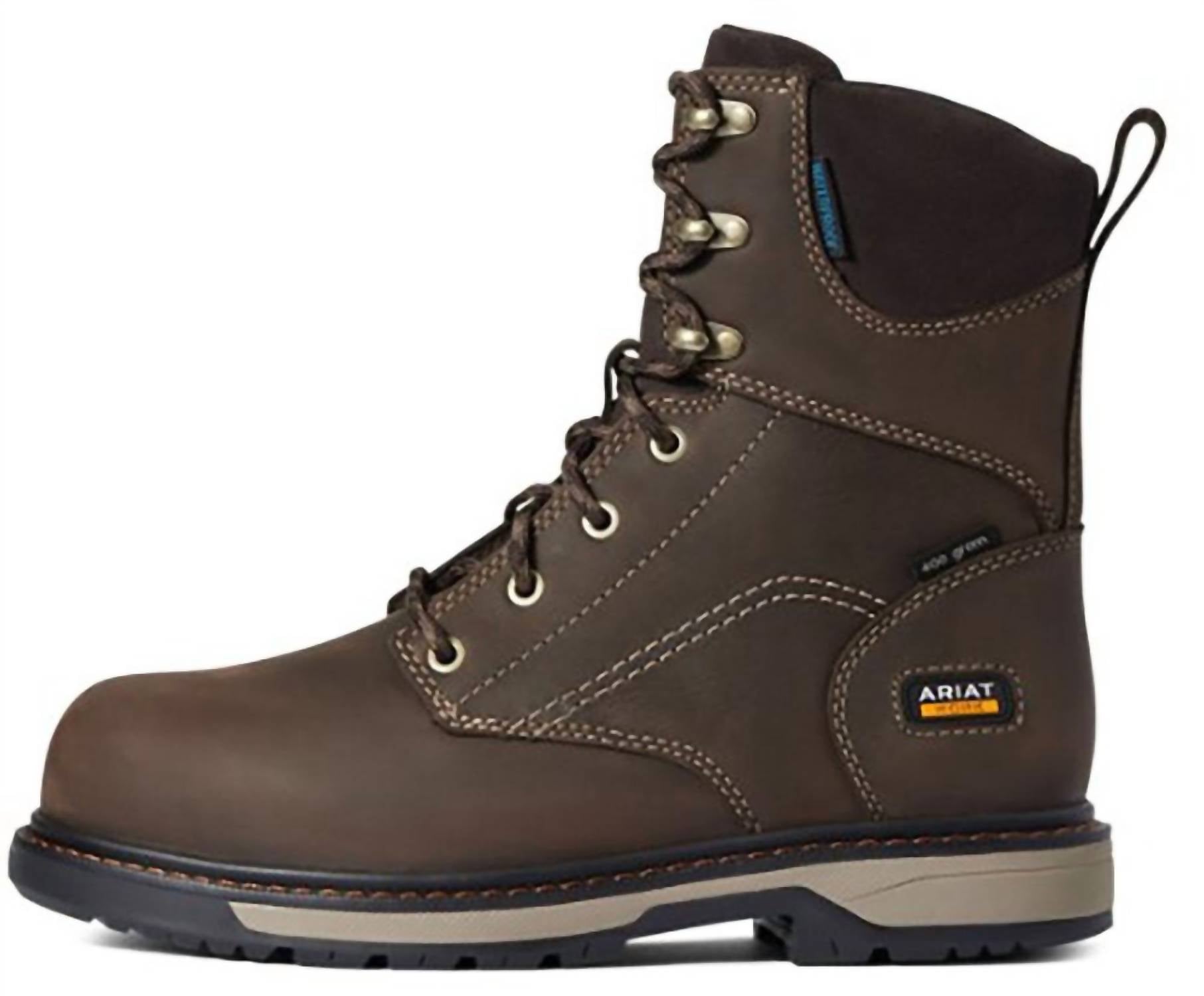 ARIAT Women's Comp-toe Riveter H2o Insulated Glacier Grip Boot in dark brown - women's shoe