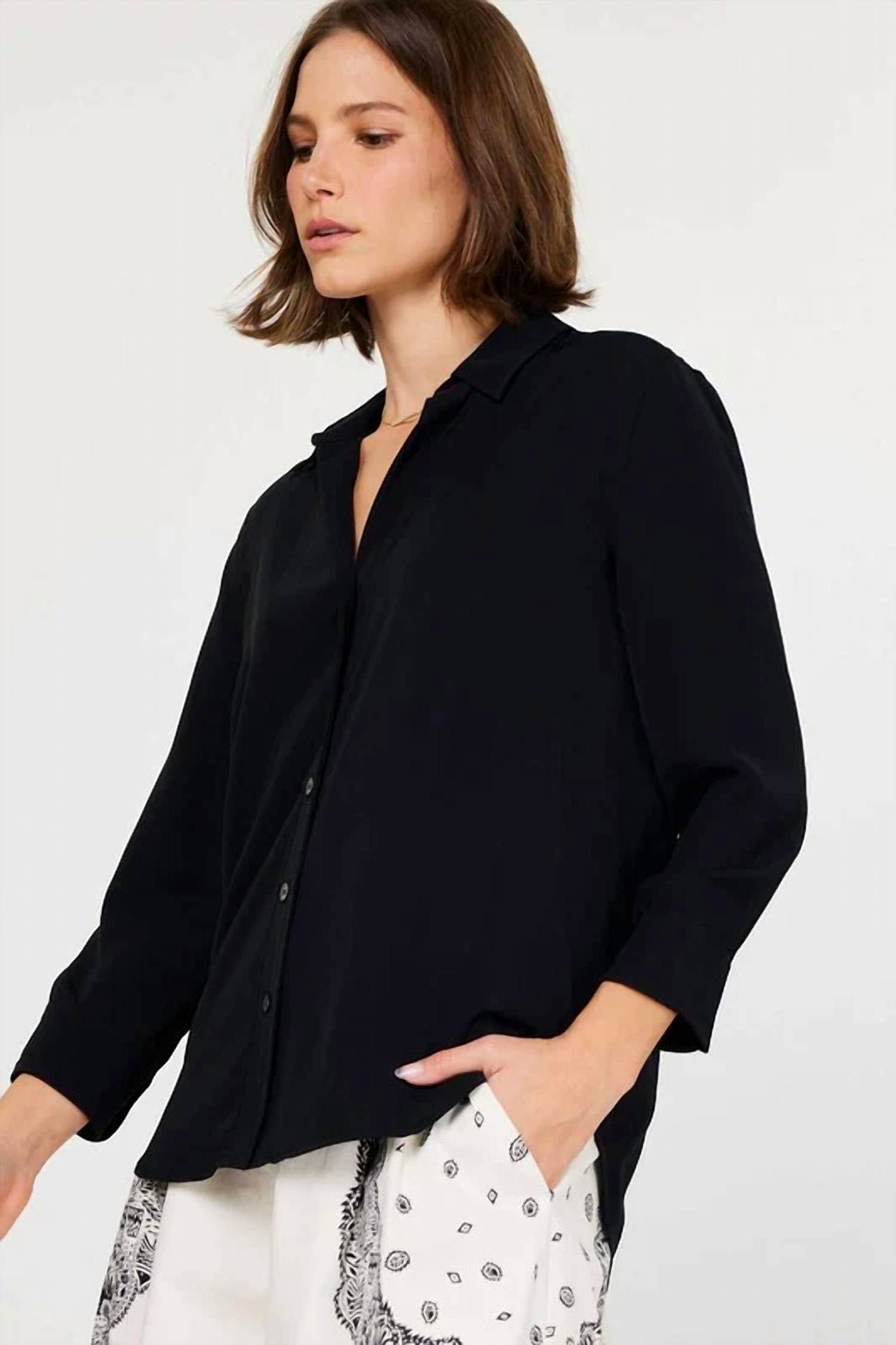 Current Air - Silky Button Down Blouse