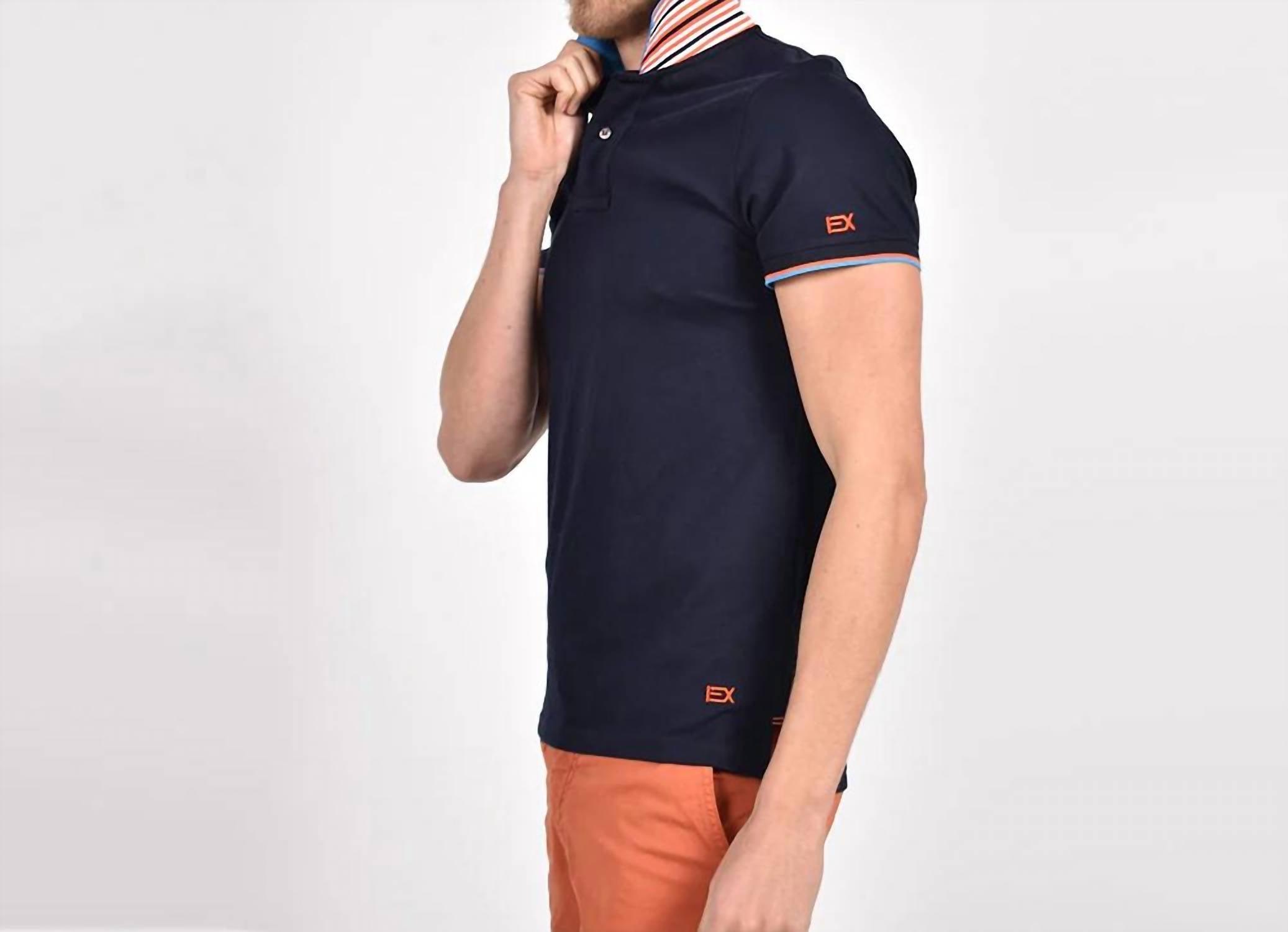 Eight X - Double Sided Collar With Colored Stripes Polo