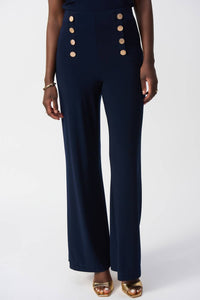 Joseph Ribkoff - Chic Button-detail Wide Leg Pants