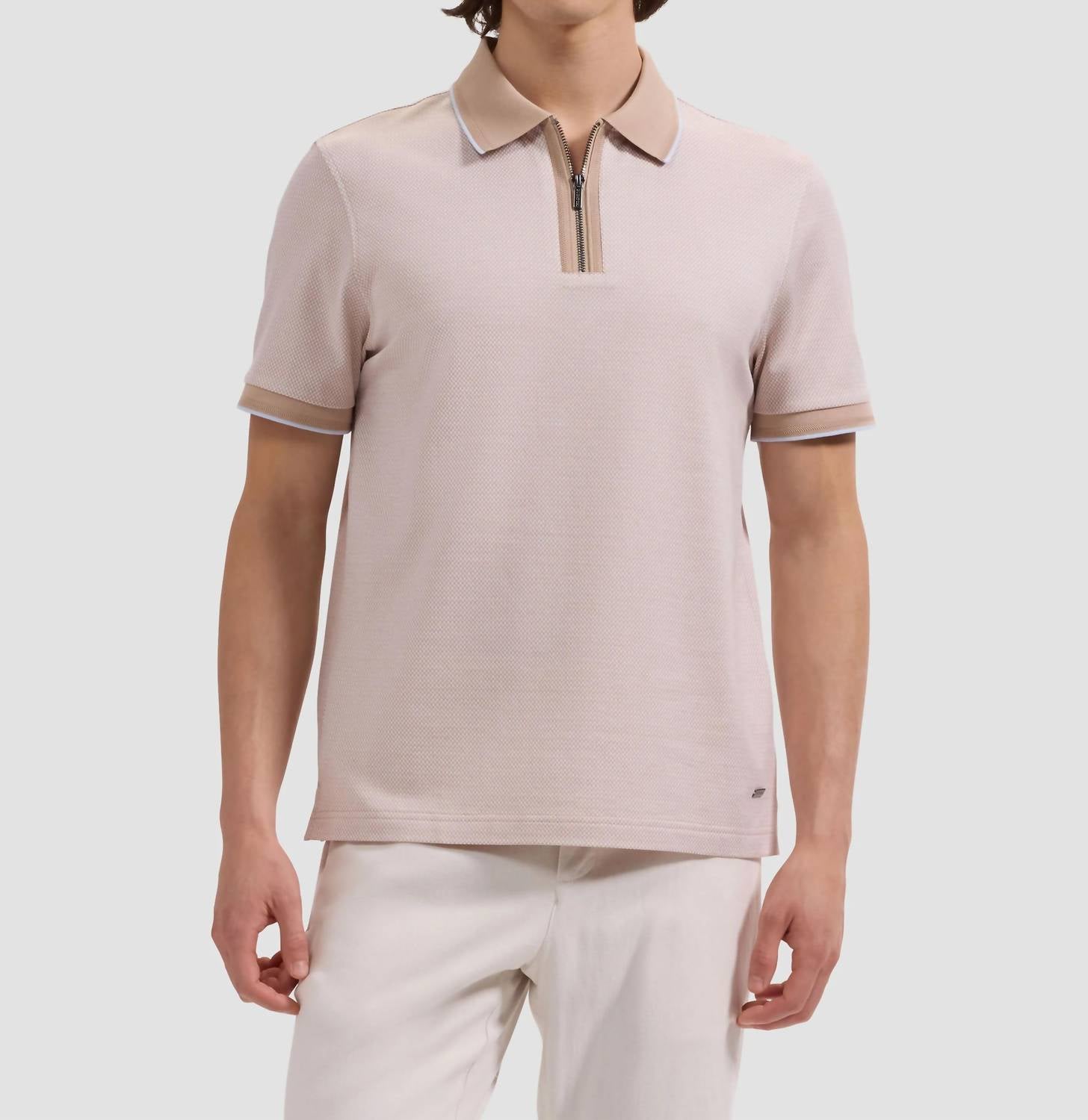 Bugatchi Uomo - Short Sleeve Quarter Zip Polo