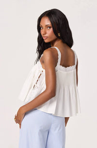 Astr - Lori Eyelet Babydoll Top