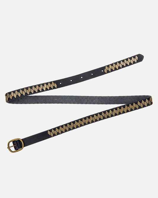 Amsterdam Heritage - Liza Skinny Studded Belt w/ Pyramid Studs