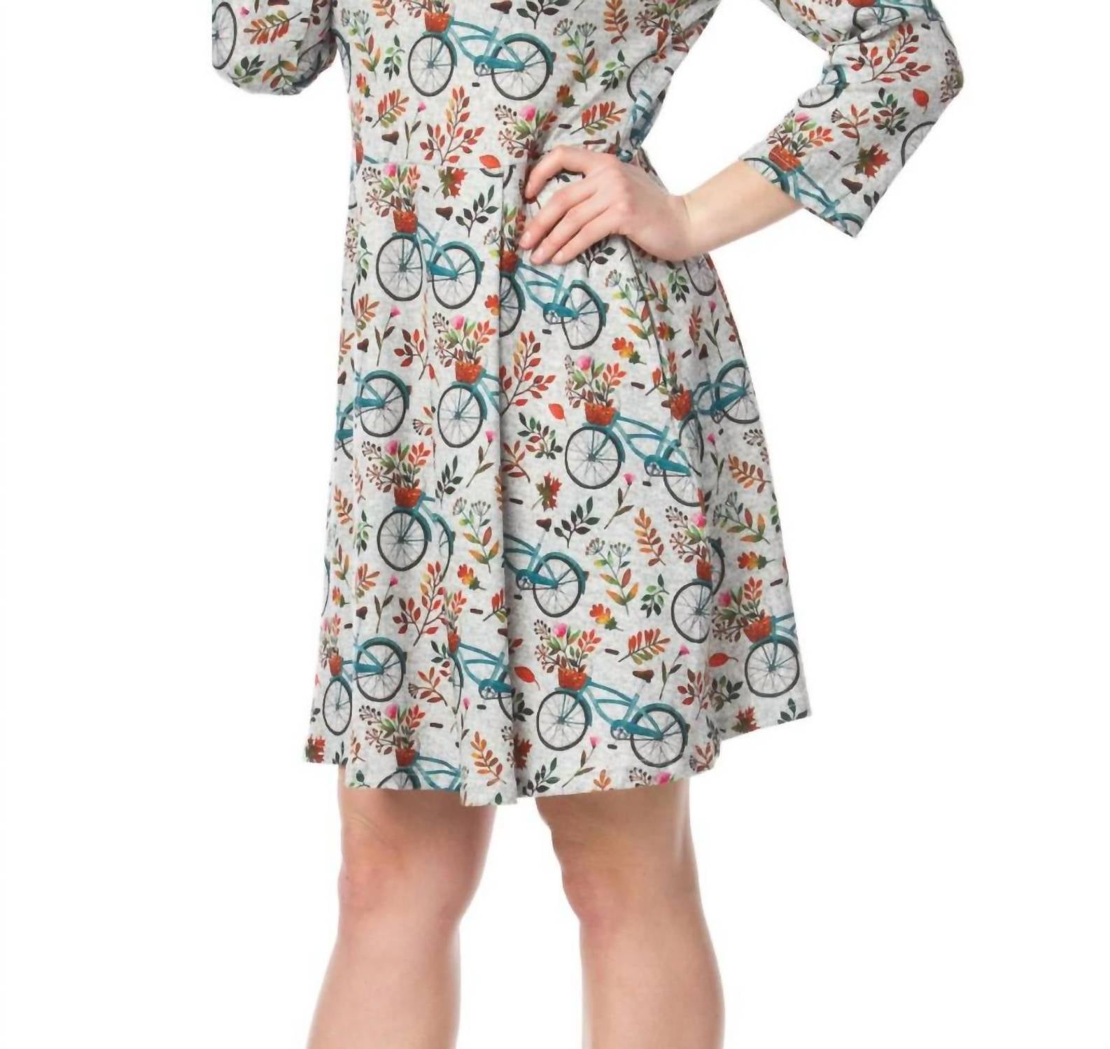 Papillon - Bicyle Print Sweater Dress