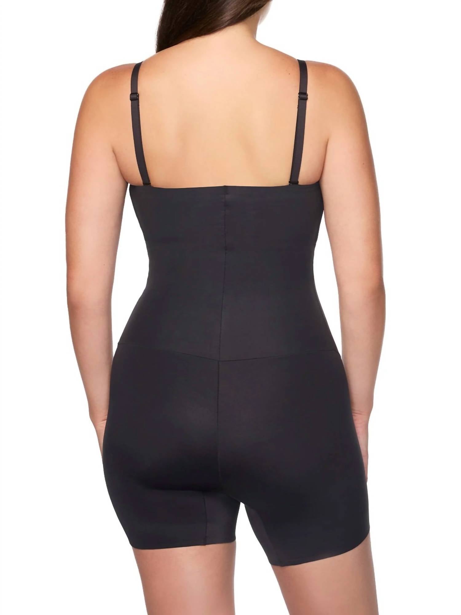 TC Fine Intimates Dress Rehearsal Strapless Mid-thigh Shaping Bodysuit in black - women's shirt - alternate view
