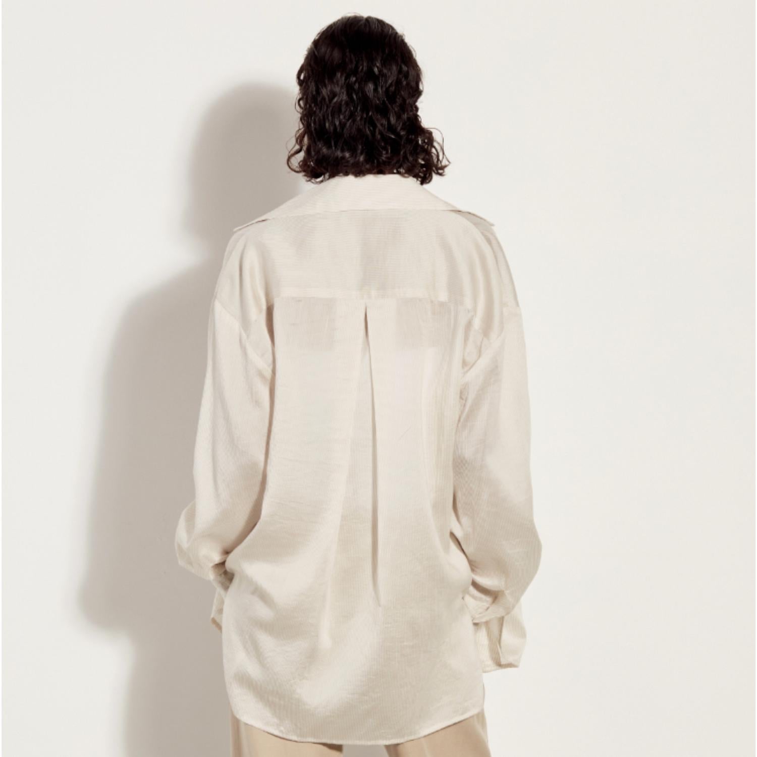 Enza Costa - Silk Blend Striped Shirt
