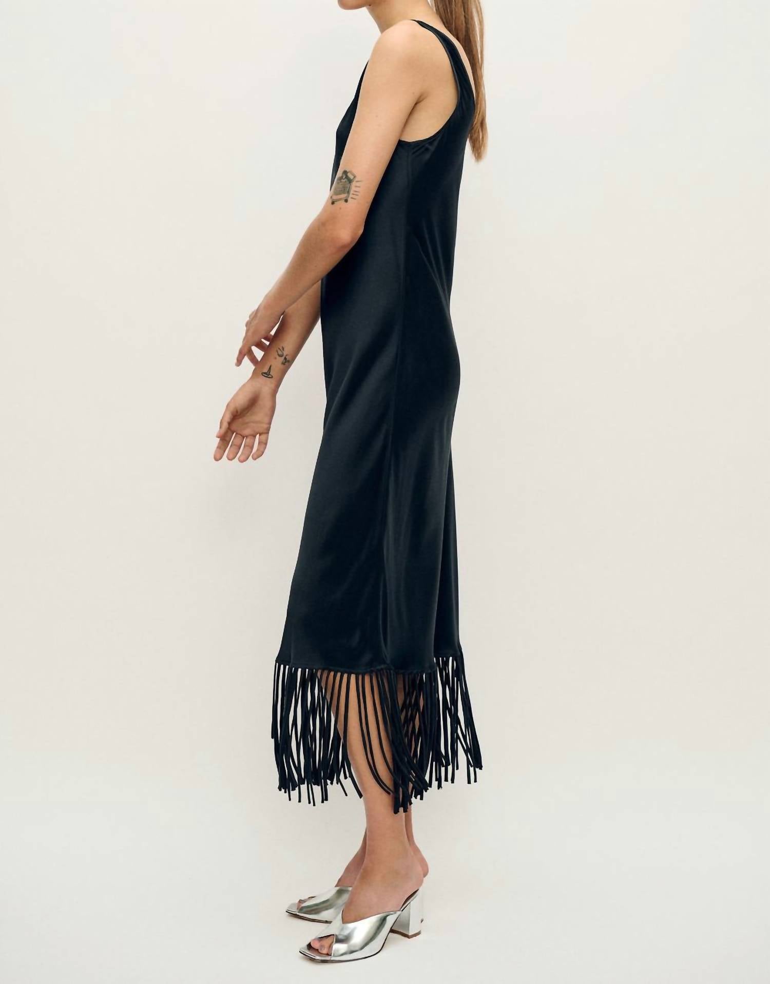 Silk Laundry - Midi Fringe Dress