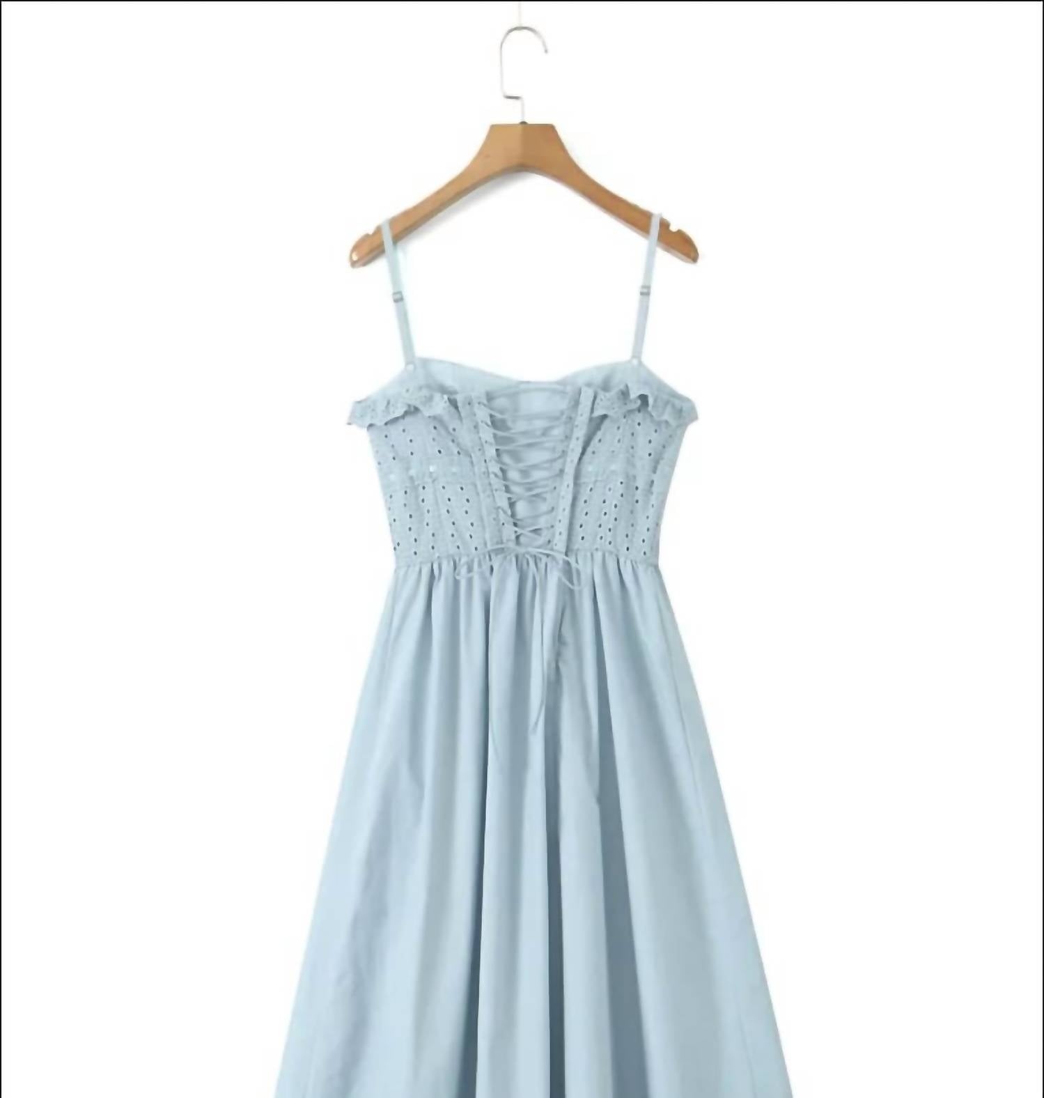 Sun Imperial - Women's Embroidery Corset Style Midi Dress
