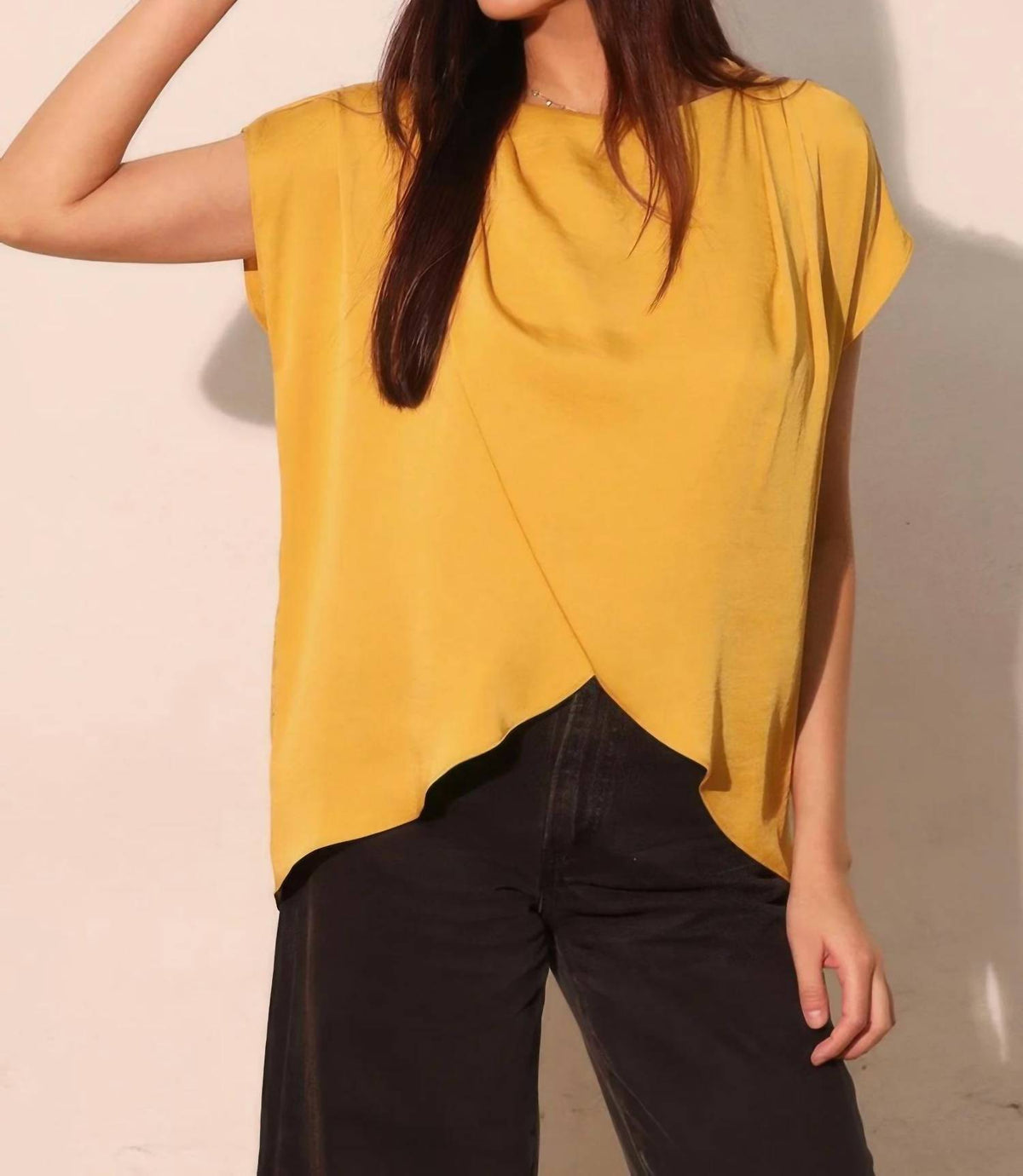 Tyche - Washed Poly Silk Tulip Tunic Top