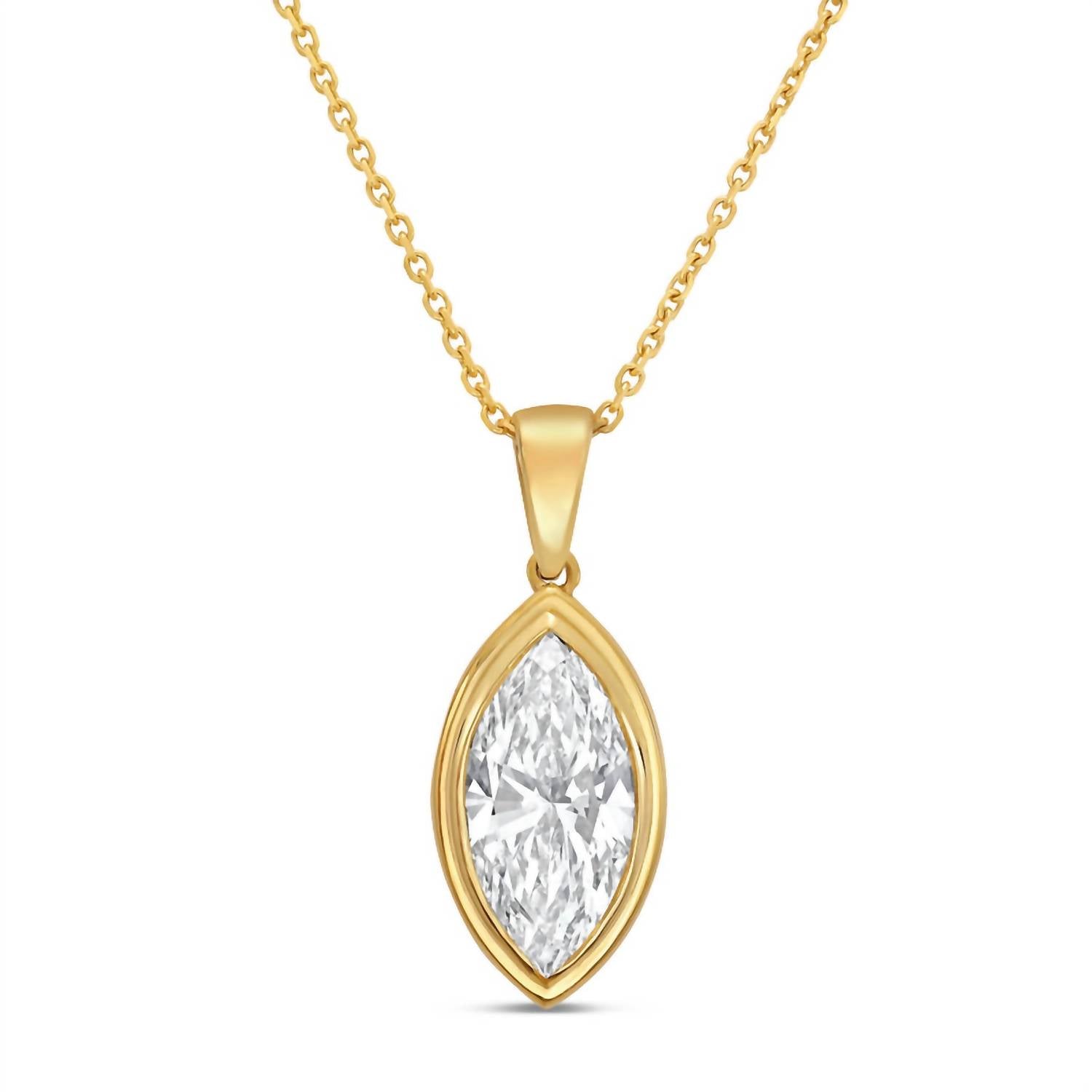 Diana M Jewels - Women's Marquise Lab-Grown Diamond Pendant Necklace (2.00 Ct) - Classic