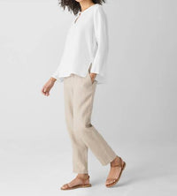 Eileen Fisher - Organic Handkerchief Linen Round Neck L/S Top