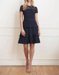Joseph Ribkoff - Lace Neckline Dress