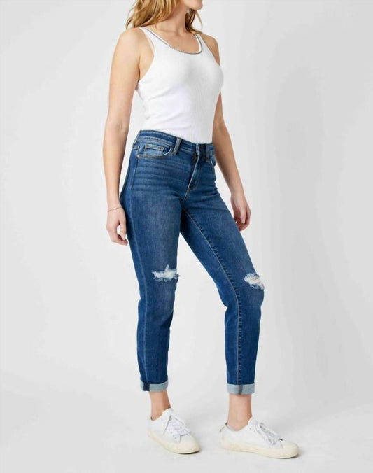 Judy Blue - Mid Rise Destroy Hem Jeans