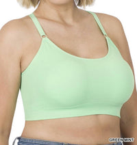 Zenana - Cross Back Padded Seamless Bra With Adjustable Strap
