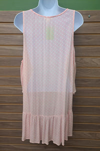 Soieblu - Women's Cold Shoulder Pink Embroidered Tunic